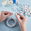 20Pcs White Cube Letter Silicone Beads SIL-YWC0003-06R-5