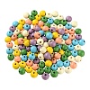240Pcs 6 Colors Painted Natural Wood Beads WOOD-LS0001-47-2