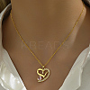 Brass Micro Pave Cubic Zirconia Pendant Necklaces EB4525-1-3