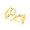 Brass Micro Pave Cubic Zirconia Hoop Earrings Finding KK-K382-02G-2