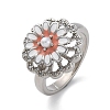 Dasiy Rotatable Open Cuff Rings for Women RJEW-C118-06P-4
