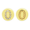 Brass Micro Pave Clear Cubic Zirconia Beads KK-T030-LA843-OX3-3
