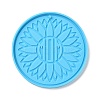 DIY Mother's Day Theme Flat Round with Sunflower Pendant Silicone Molds LS-SIMO-H010-03-2