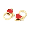 Heart Brass Enamel Lobster Claw Clasps KK-Z147-02G-01A-2