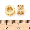 Rack Plating Brass Cubic Zirconia Hollow Column European Beads KK-Z033-25G-3