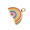 Pride 304 Stainless Steel Enamel Pendants STAS-B079-01G-06-2