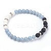 Natural Angelite Stretch Bracelets BJEW-JB03739-05-1