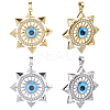 8Pcs 2 Colors Brass Micro Pave Cubic Zirconia Pendants KK-BBC0019-54-1