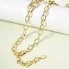 Brass Textured Rind Link Chain Necklaces NJEW-L013-06G-1