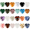 24Pcs 24 Styles Heart Mixed Gemstone & Porcelain Palm Stones G-SP0001-29-1
