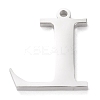 Tarnish Resistant 304 Stainless Steel Letter Pendant Rhinestone Settings STAS-J028-01L-2