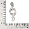 Rack Plating Brass Micro Pave Clear Cubic Zirconia Fold Over Clasps KK-A222-09P-3