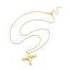Brass & Plastic Pearl Letter Pendant Box Chain Necklaces for Women NJEW-U017-01G-24-3