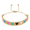 Heart Handmade Miyuki Seed Bead Braided Bead Bracelets for Women RA3888-2-1