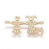 Brass Micro Pave Cubic Zirconia Links ZIRC-E124-08G-1