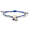 Brass & Glass Beads Charm Bracelets EY6397-3-1