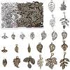 Tibetan Style Alloy Leaf Pendants TIBEP-PH0001-10-LF-7