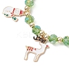 3Pcs 3 Colors Christmas Alloy Enamel Charm Bracelets BJEW-JB12077-4