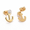 Anchor 304 Stainless SteelStud Earrings EJEW-C019-07G-2