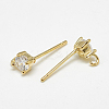 Brass Stud Earring Findings KK-S347-150-1