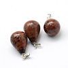 Teardrop Natural Mahogany Obsidian Pendants X-G-Q435-03-2