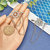2Pcs Helm Zinc Alloy Hanging Chain Brooches with Crystal Rhinestone FIND-GF0006-83P-3