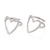 Non-Tarnish 304 Stainless Steel Heart Cuff Ring RJEW-N038-123P-4