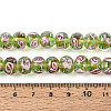 Handmade Lampwork Inner Flower Rondelle Beads Strands LAMP-T022-24H-4