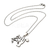 Non-Tarnish 201 Stainless Steel Pendant Necklaces NJEW-G123-03P-3