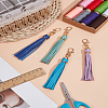 4Pcs 4 Colors PU Leather Tassel Pendants FIND-LP0007-24C-1