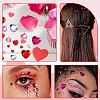16Pcs 16 Styles Face Heart Acrylic Rhinestone Stickers AJEW-SP0001-94-5