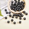 108 Pcs White Cube Silicone Beads Letter Number Square Dice Alphabet Beads with 2mm Hole Spacer Loose Letter Beads for Bracelet Necklace Jewelry Making JX438B-3