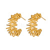 Wire Wrapped Hollow C-Shaped 304 Stainless Steel Stud Earrings VV9259-5