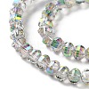 Transparent Electroplate Glass Beads Strands GLAA-Q099-H01-08-3