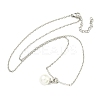 Plastic Imitation Pearl Round Pendant Necklaces NJEW-Z041-05P-1