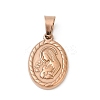 Ion Plating(IP) 201 Stainless Steel Pendants STAS-O111-05RG-1