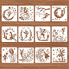 Large Plastic Reusable Drawing Painting Stencils Templates Sets DIY-WH0172-087-3