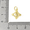 Brass Micro Pave Clear Cubic Zirconia Pendants KK-E111-46G-01-3