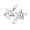 Brass Micro Pave Cubic Zirconia Charms KK-Z146-24P-2