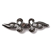 Zinc Alloy Smoked Topaz Rhinestone Snap Lock Clasps LS-FIND-WH0008-21B-1