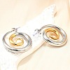 304 Stainless Steel Two-tone Stud Earrings for Women EJEW-R023-01GP-08-3