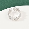 Brass Adjustable Cuff Rings for Women RJEW-H256-16P-3
