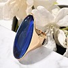 Resin Horse Eye Finger Rings RJEW-R006-01G-05-2