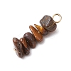 10Pcs 5 Colors 12 Constellation Natural Rose Quartz & Gold Rutilated Quartz & Tiger Eye & White Moonstone & Citrine Pendants PALLOY-JF02839-07-4