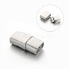 Tarnish Resistant Rectangle 304 Stainless Steel Matte Surface Magnetic Clasps with Glue-in Ends STAS-M195-06-1