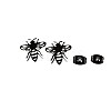 Bees 201 Stainless Steel Stud Earrings FS-WGD71BE-01-2