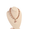 Plastic Imitation Pearl Round Beaded Pendant Necklaces & Dangle Earrings & Bracelets Sets for Women WG180C3-01-3