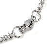 Non-Tarnish 304 Stainlessa Steel Curb Chain Pendant Necklaces NJEW-H034-07P-3