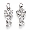 Brass Micro Pave Cubic Zirconia Pendants KK-N257-12P-1