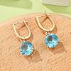 Flat Round Brass Pave Cubic Zirconia Hoop Earrings for Women EJEW-G428-22G-1